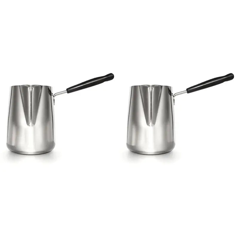 A36T-2X Butter Warmer Stainless Steel Milk Pot Handle Pan Turkish