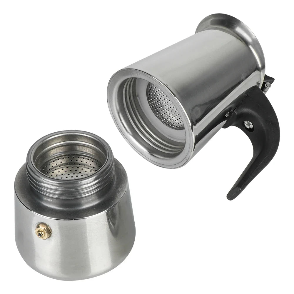 Stainless Steel Moka Pot – Stovetop Espresso Maker 2–9 Cup