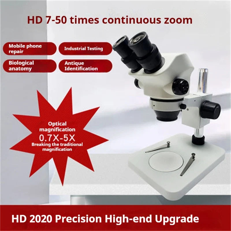 7–45X Binocular Stereo Microscope – PCB & Electronics Inspection