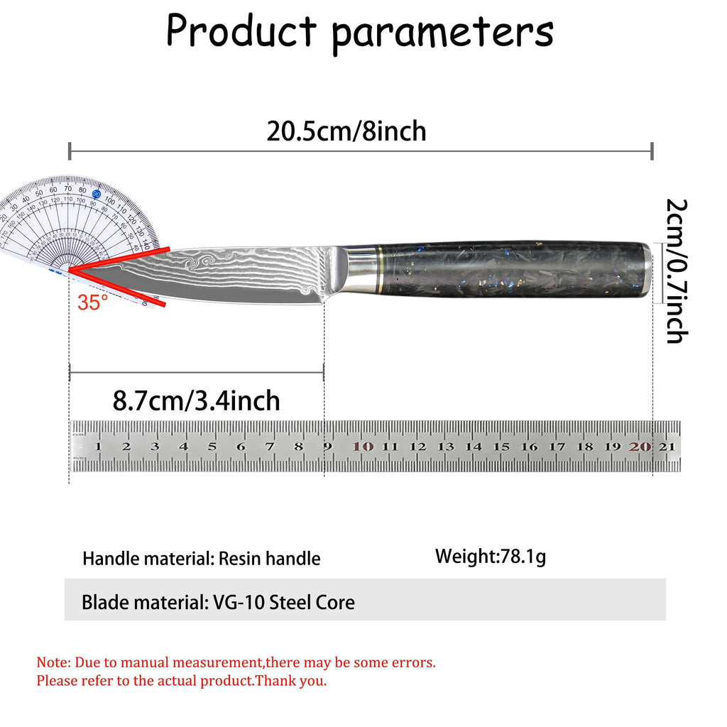 Damascus Steel 67-Layer Paring Knife – Sharp Kitchen Chef Knife