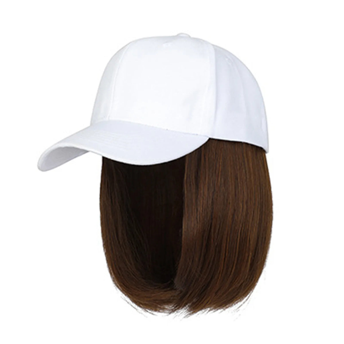 Baseball Cap Bob Wig | Adjustable Synthetic Hair Hat