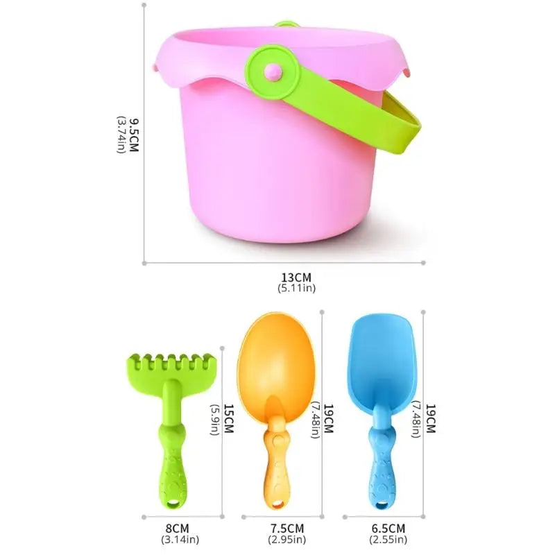 Kids Sand & Water Play Bucket Set – 4 or 8 Piece Summer Toy