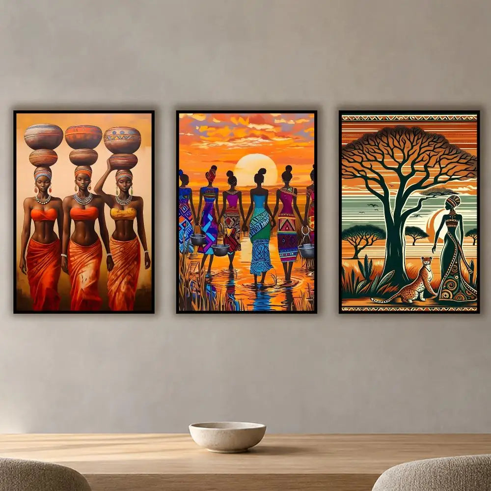 Abstract African Art Poster – Waterproof PVC Wall Sticker