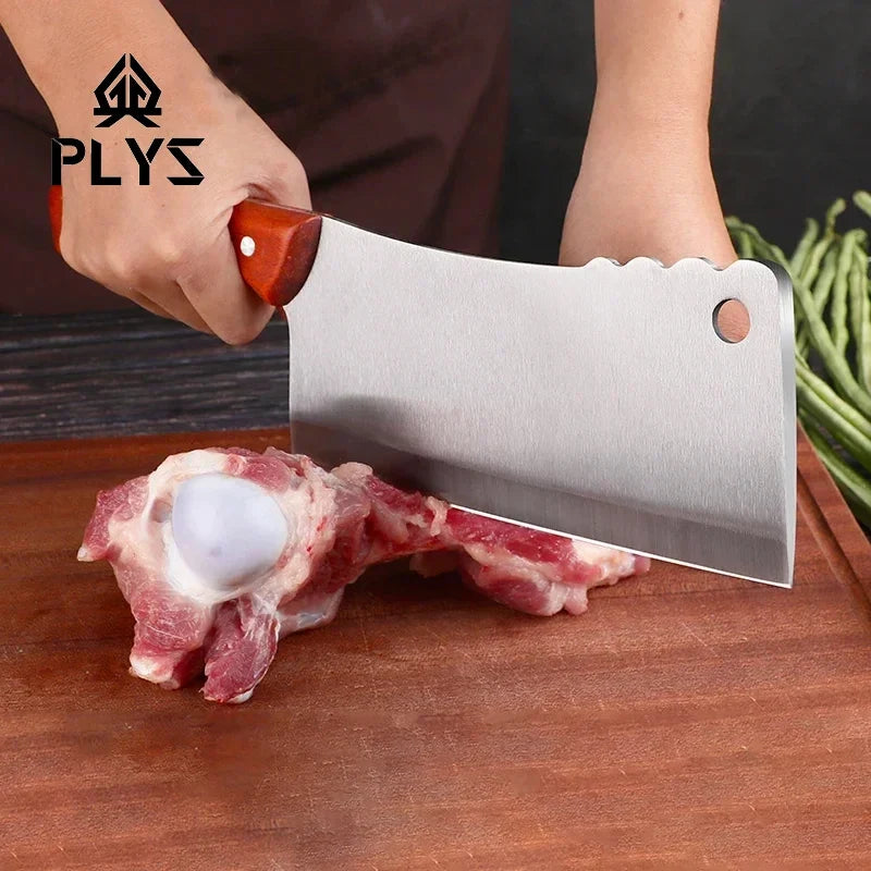 PLYS Stainless Steel Bone Chopping Cleaver | Heavy-Duty Knife