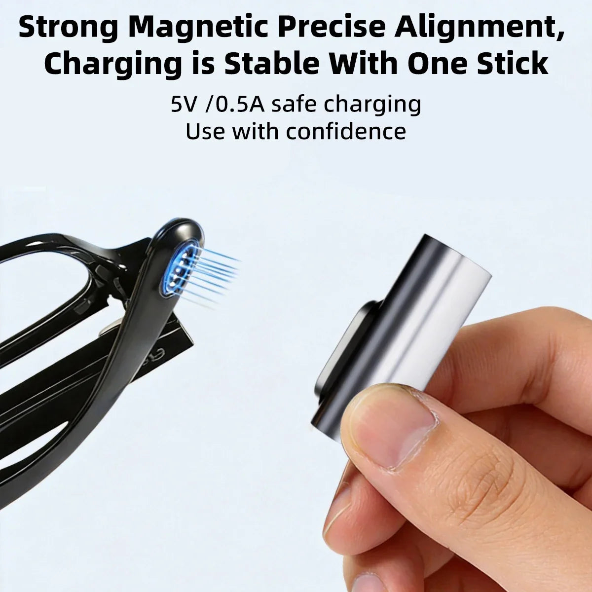 Magnetic Charging Adapter for Rokid AI Smart Glasses | USB-C Dock