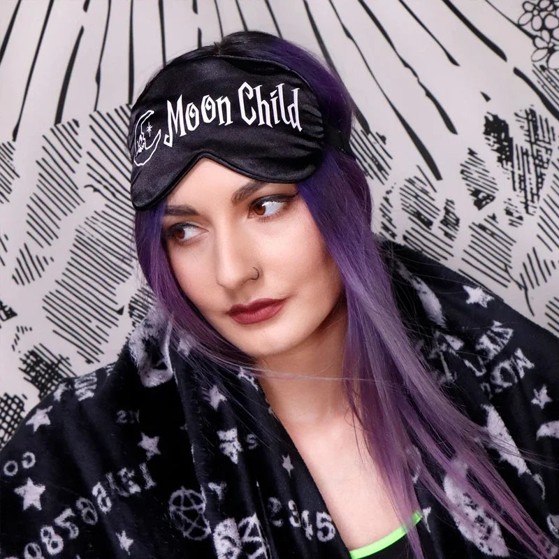 Gothic Black Halloween Eye Mask with Adjustable Strap