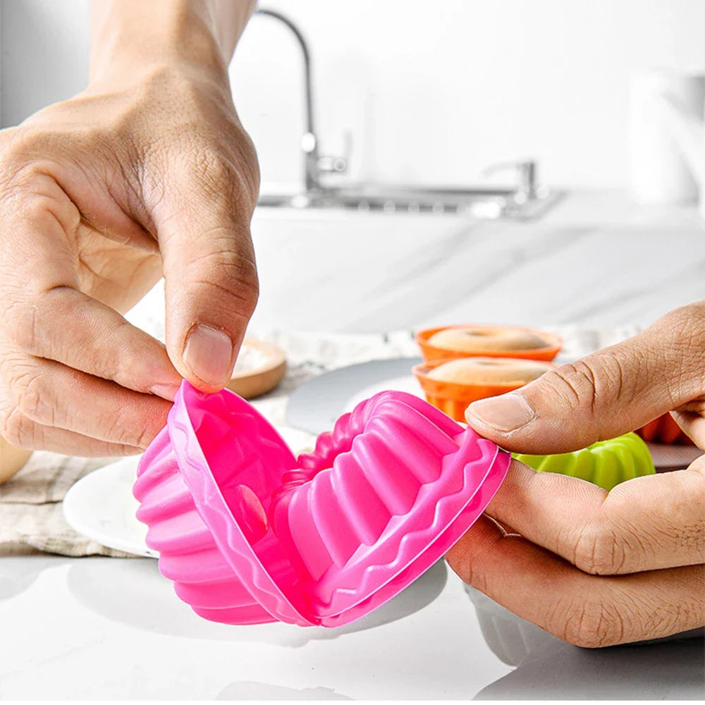 6-Piece BPA-Free Silicone Round Muffin & Cake Molds Set