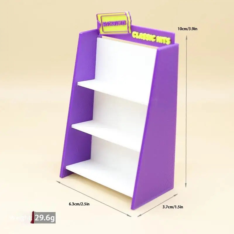1/12 Dollhouse Retro Video Tape Shelf Miniature Accessory Set