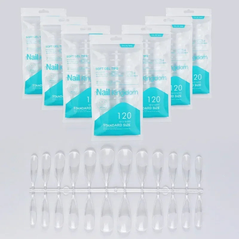 120pcs Matte Press On Nails – Oval Almond Soft Gel Full Cover