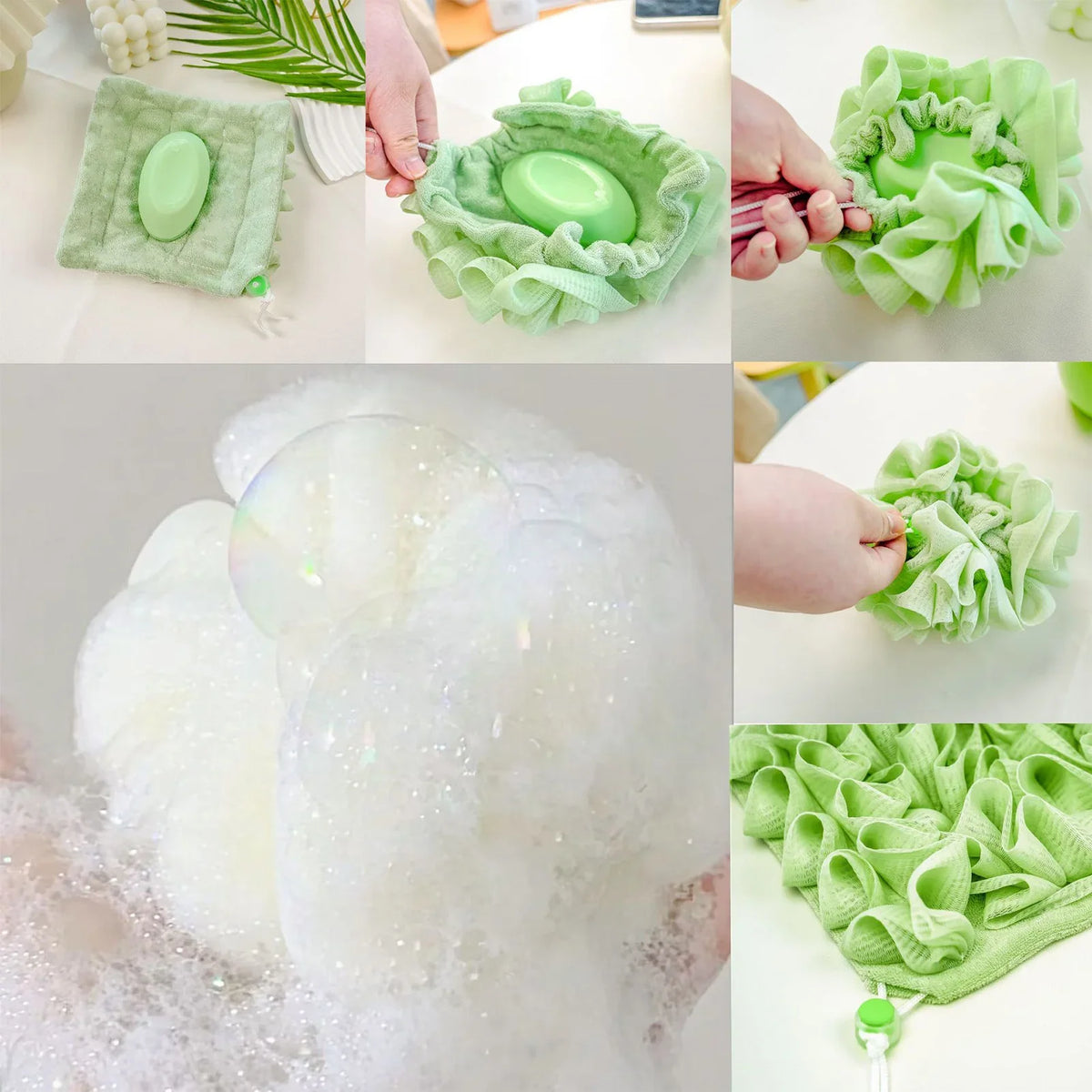 Mesh Pouf Shower Loofah & Exfoliating Body Scrubber Sponge