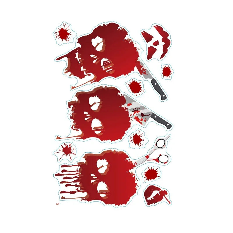 Halloween Decoration Horror Bloodstain Wall Sticker Handprint Blood