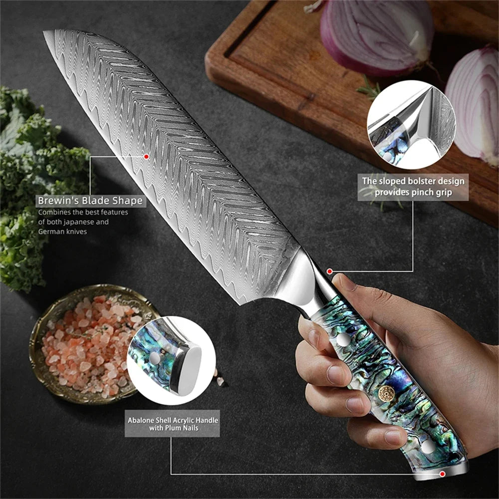 Santoku Knife – 67-Layer Damascus Steel Kitchen Knife