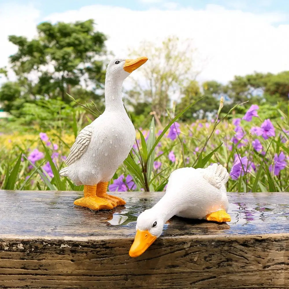 Resin Duck Figurines – Cute Miniature Garden & Pond Statues