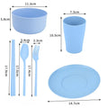 Tableware Wheat Straw Cutlery Dinnerware Unbreakable Dishes Camping