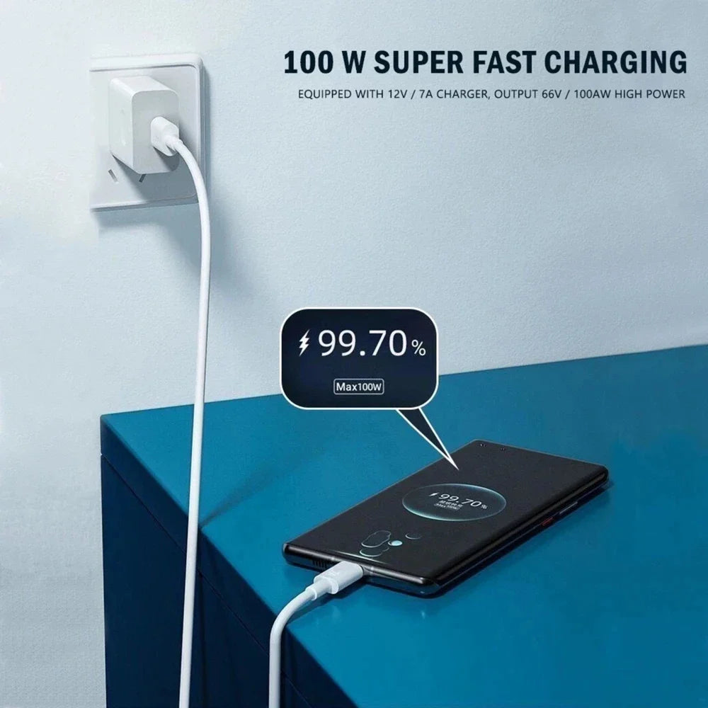 100W 7A USB-C Fast Charging Cable – Huawei, Xiaomi & More