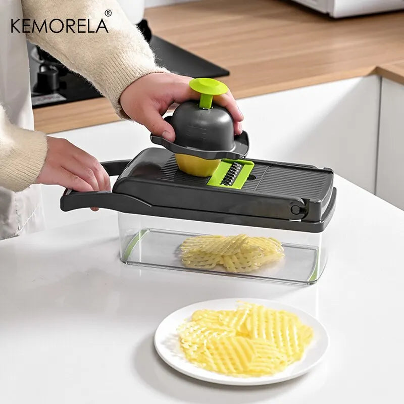 KEMORELA 12-in-1 Vegetable Chopper Slicer Dicer & Shredder