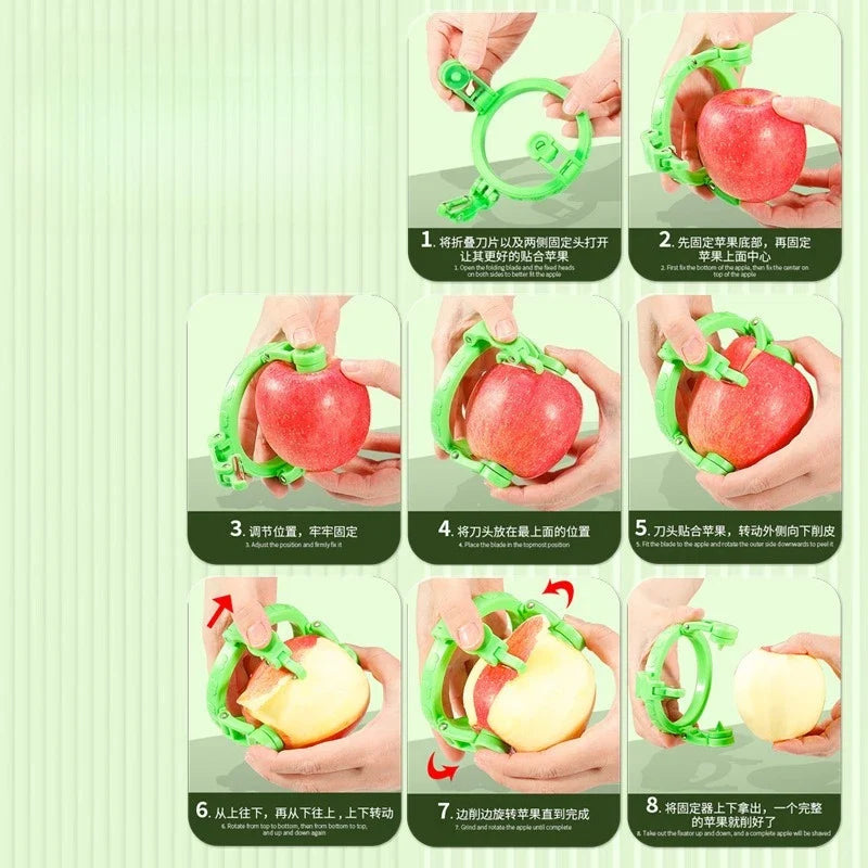 Handheld Rotary Apple Peeler Spiral Slicer Fruit Vegetable Kitchen