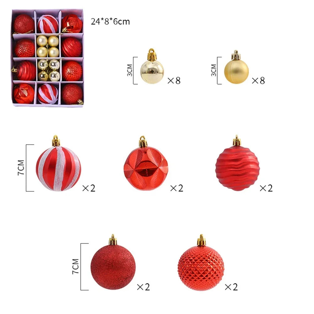Shatterproof Christmas Ball Ornaments Set of 26 | Multi-Color