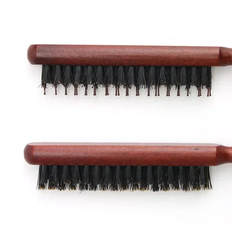 Boar Bristle Wood Teasing Comb | Hair Styling Tool