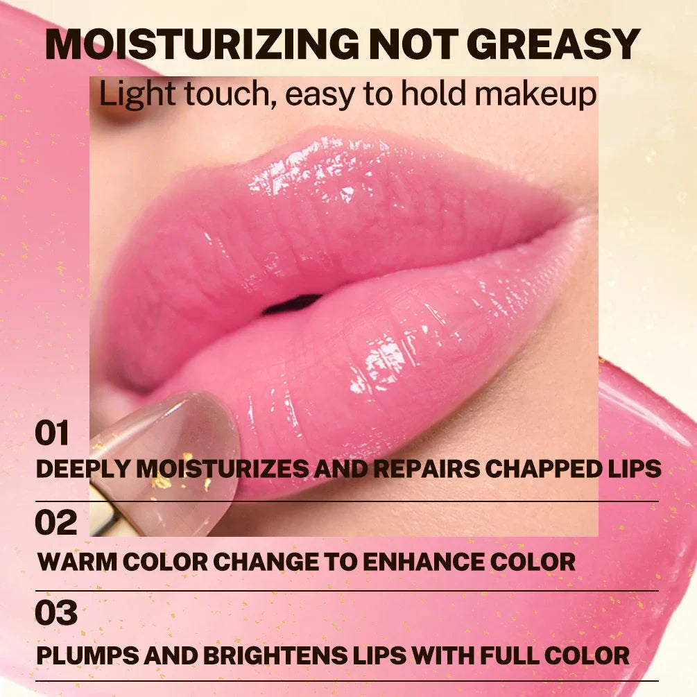 QiBest 3-Pack Glitter Color-Changing Lip Tint & Moisturizing Lipstick