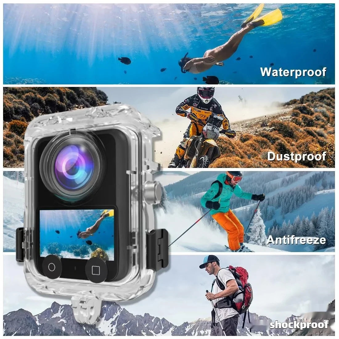 40M Waterproof Dive Case for DJI Osmo 360 Invisible Housing