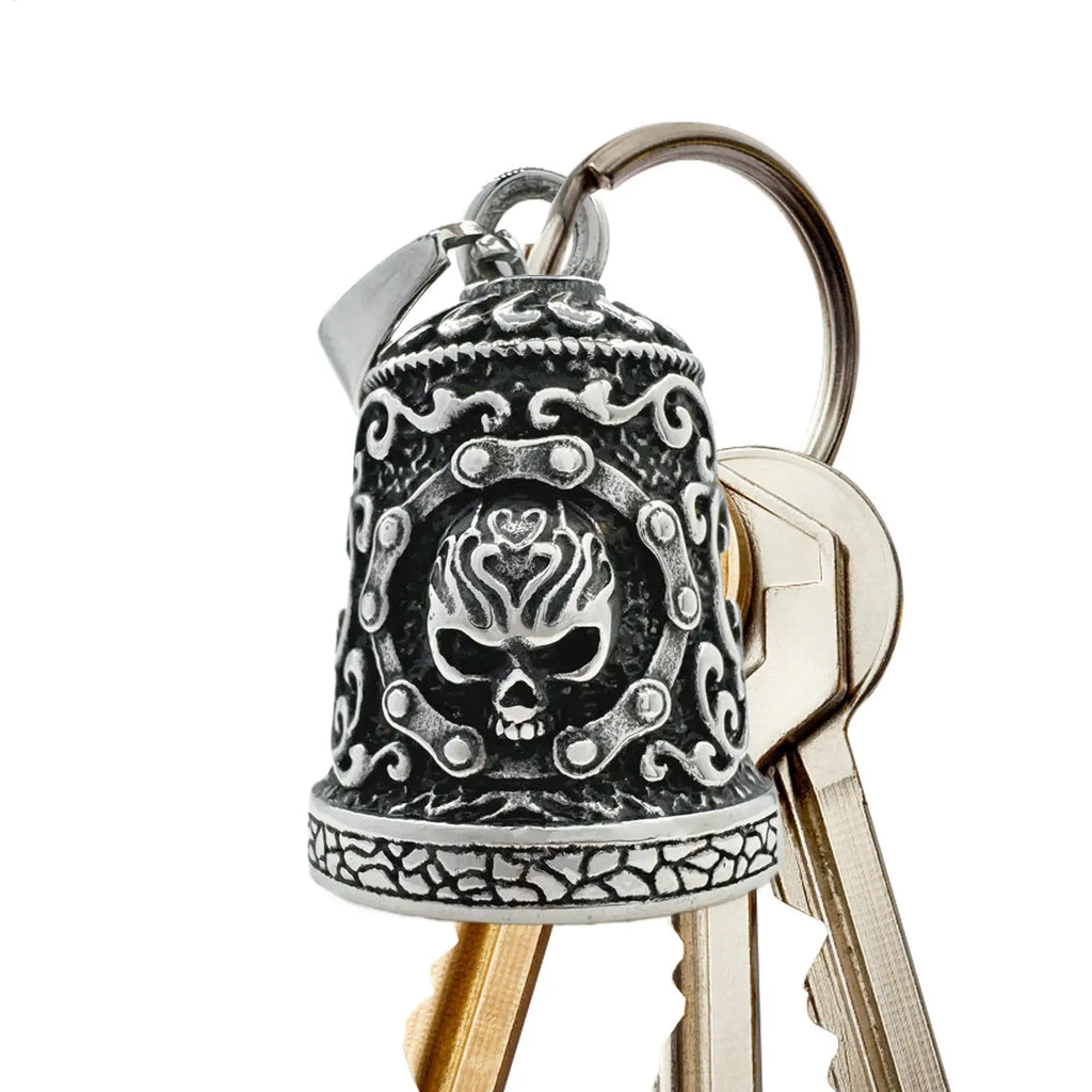 Motorcycle Bells Men Metal Skull Charm Vintage Handmade Biker
