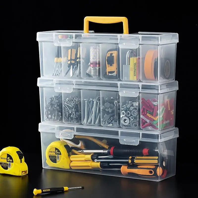 Transparent Portable Toolbox – Large Capacity Hardware Organizer