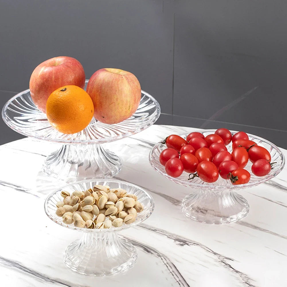 Clear Embossed Fruit & Snack Serving Tray | PET Plate 15–30cm