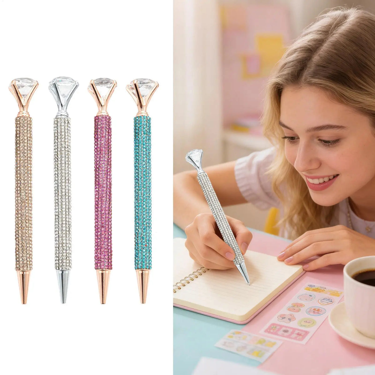 Rhinestone Crystal Gel Pen – Sparkly Bling Writing Tool