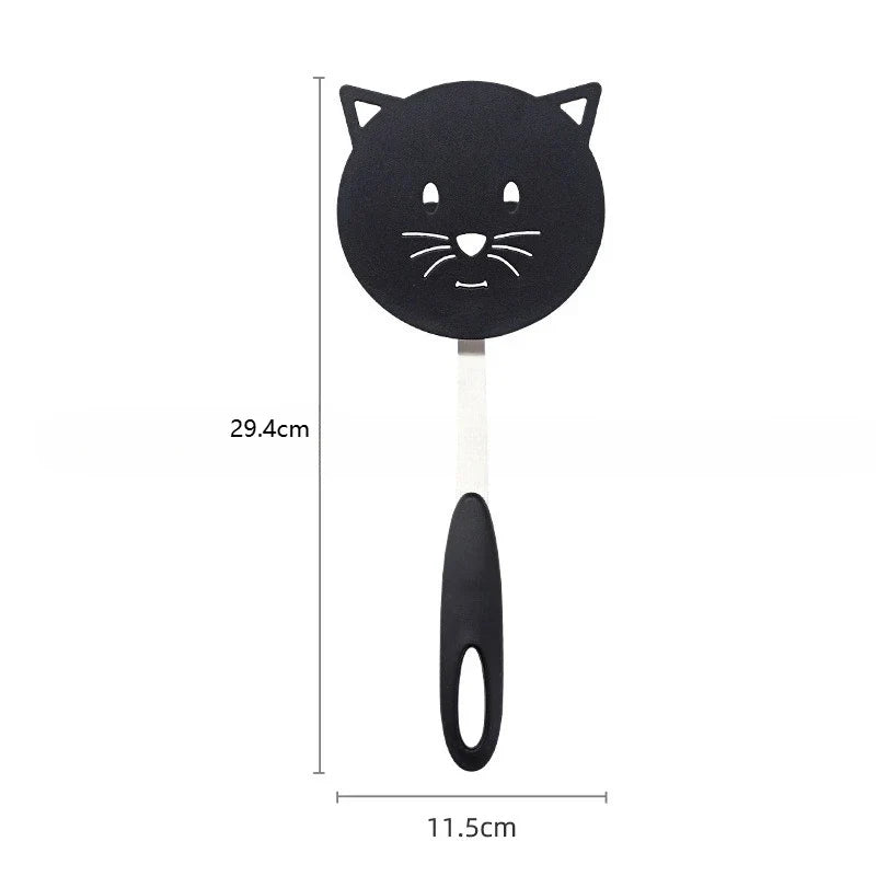 Cartoon Cat Nylon Spatula – Non-Stick Safe Cooking Turner