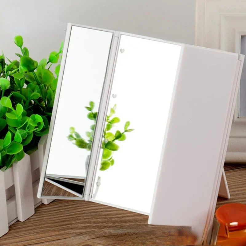 Compact Folding Pocket Makeup Mirror with LED Lights
