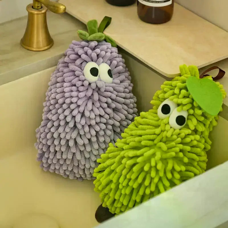 Chenille Hand Towel – Fruit Shaped Hanging Washcloth for Kitchen