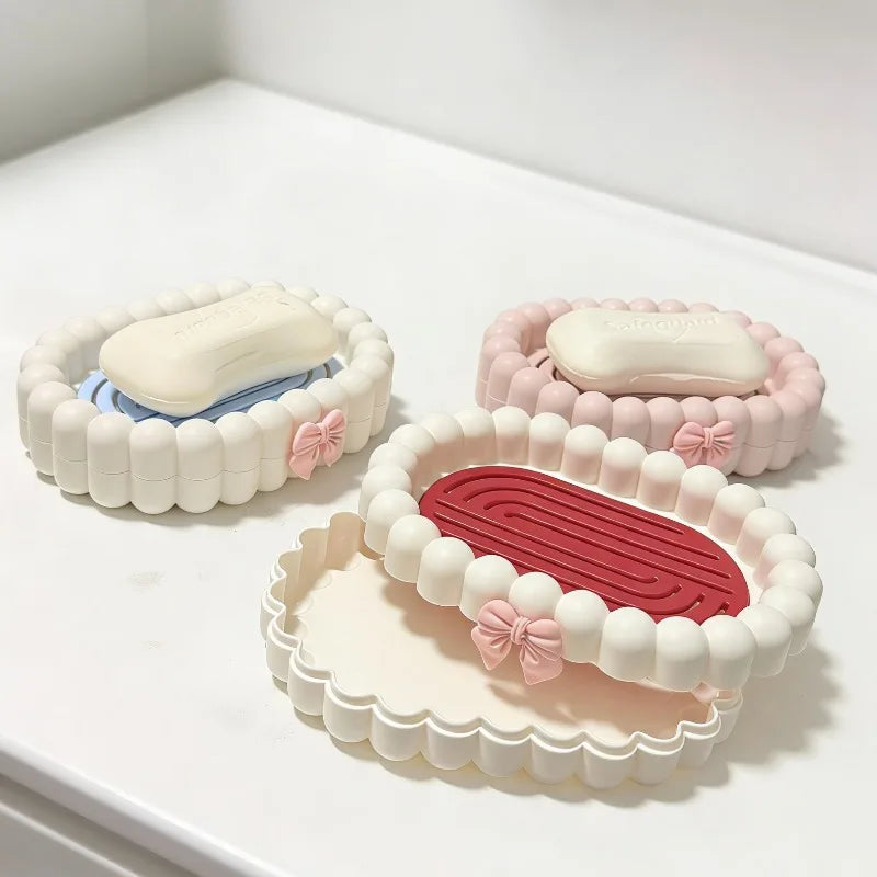 Double Layer Soap Dish with Drainage & Anti-Slip Base