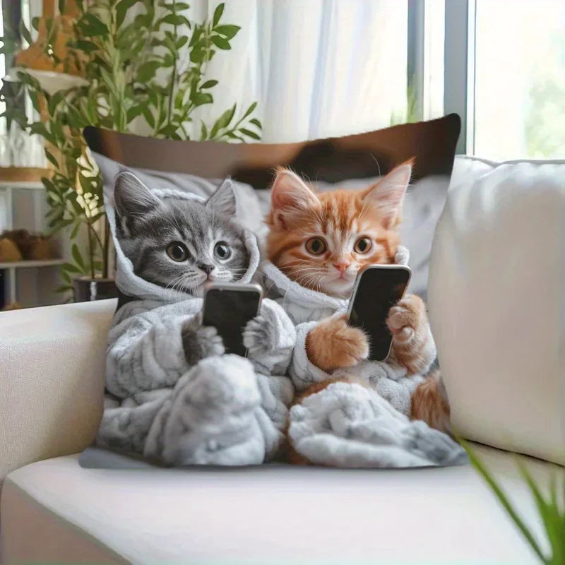Cartoon Plush Pillow Cover 17.7x7.7" – Zipper Pillowcase