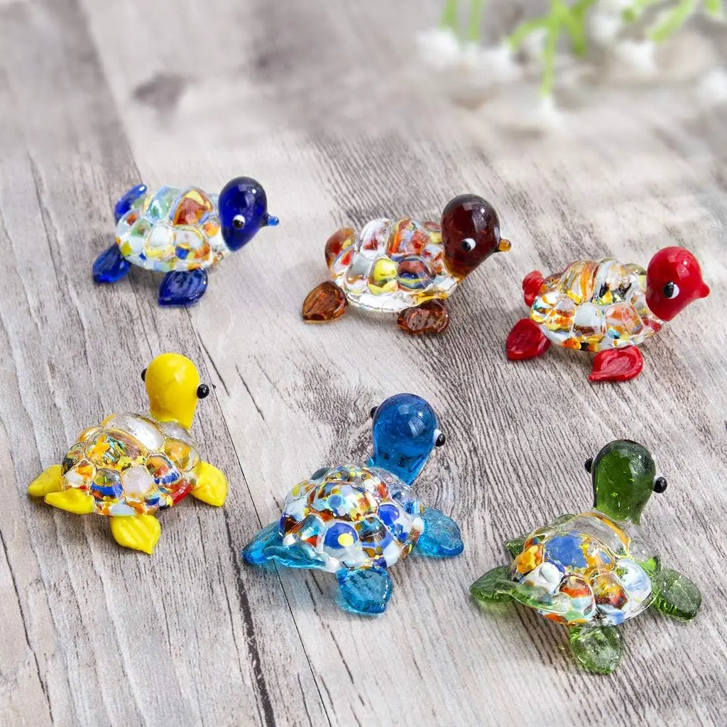 Cute Glass Turtle Miniature Figurine Japan Cartoon Sea Animal