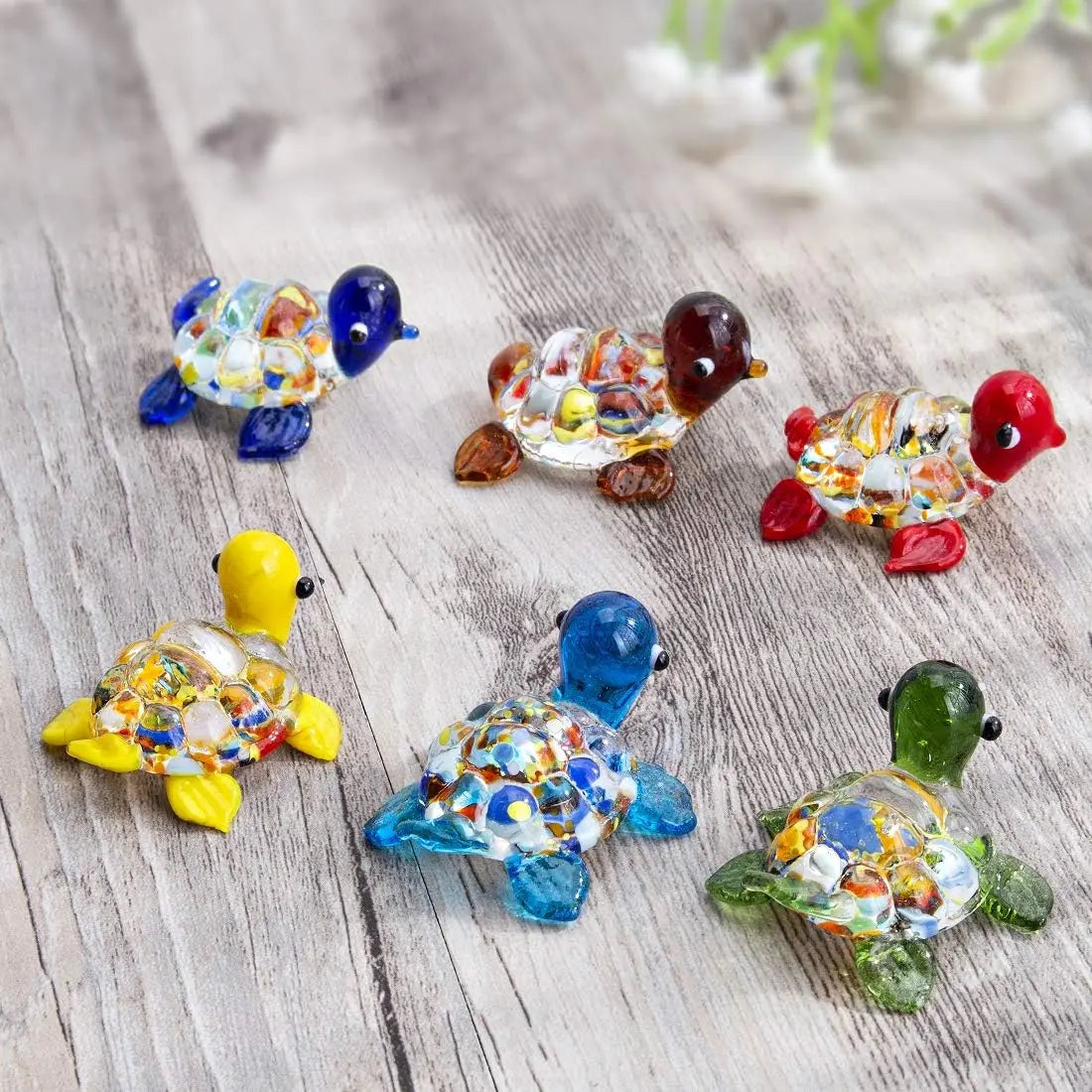 Cute Glass Turtle Miniature Figurine Japan Cartoon Sea Animal