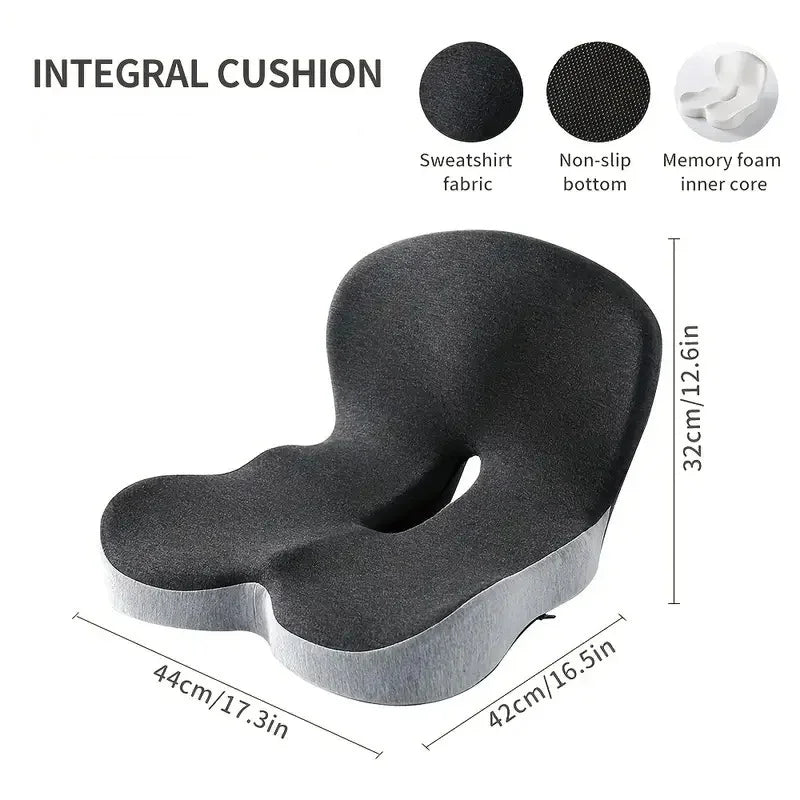 Memory Foam Lumbar Support Cushion – Office Chair & Car Seat