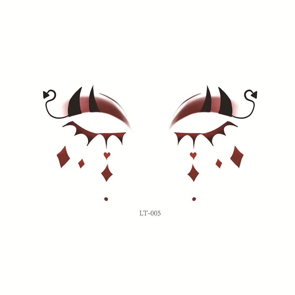 Halloween Transfer Tattoos Face Decoration Party Funny Stickers