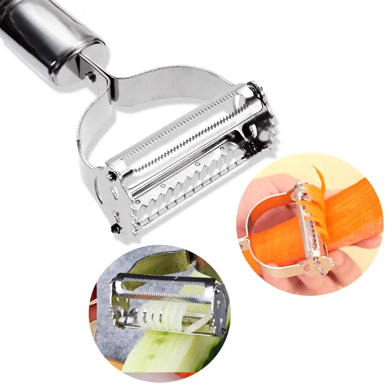 2pc Stainless Steel Vegetable Shredder & Slicer Set
