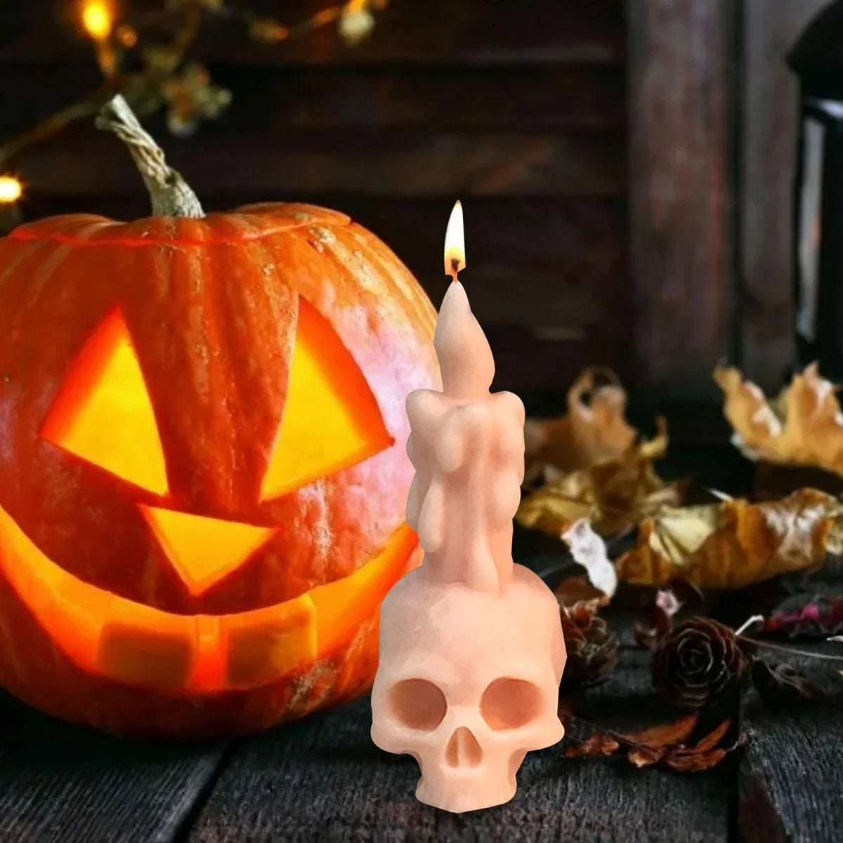 3D Skull Silicone Candle Mold – Halloween DIY Skeleton Mould