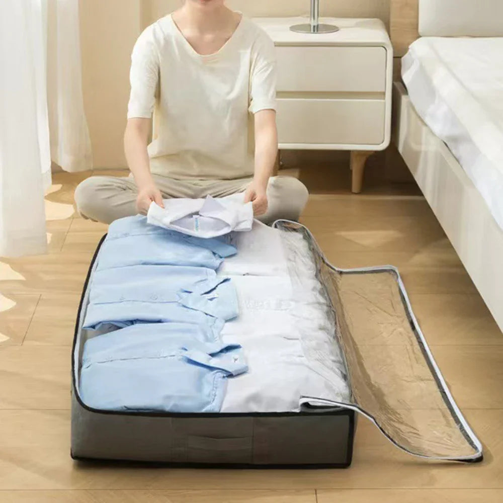 Under-Bed Storage Bags Set of 2 | Foldable with Lid & Handles