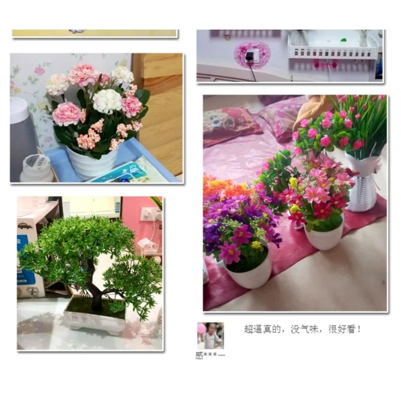Artificial Potted Mini Tree | Fake Plant for Home & Desk Decor
