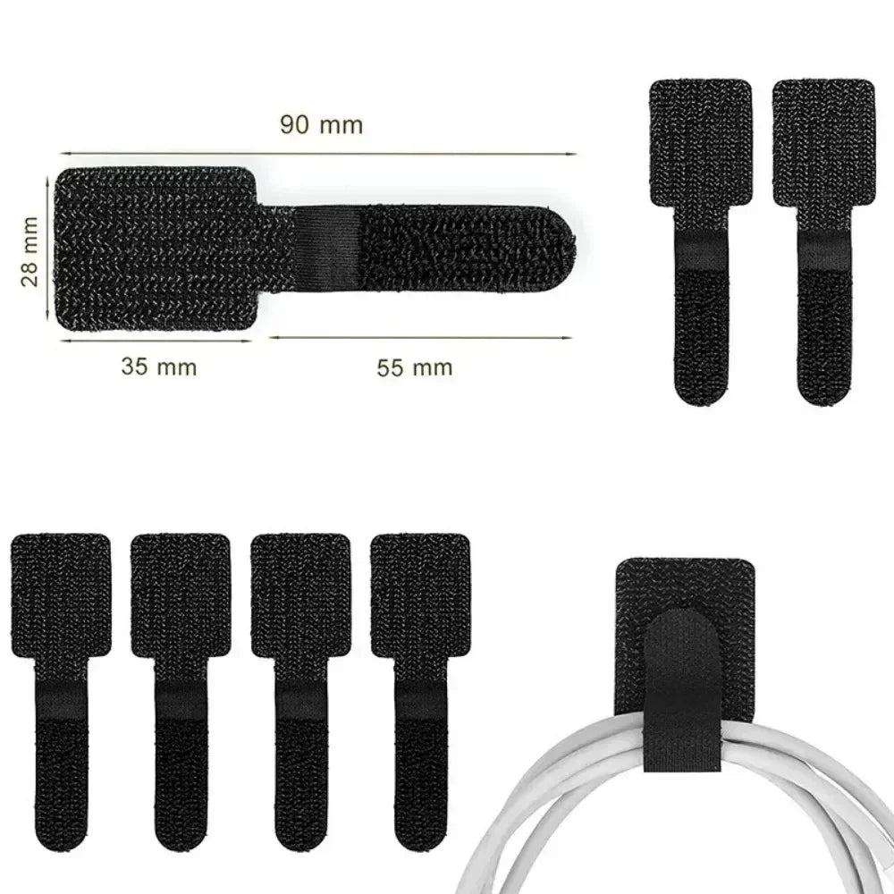 Reusable Color-Coded Cable Ties & Wire Organizer Set