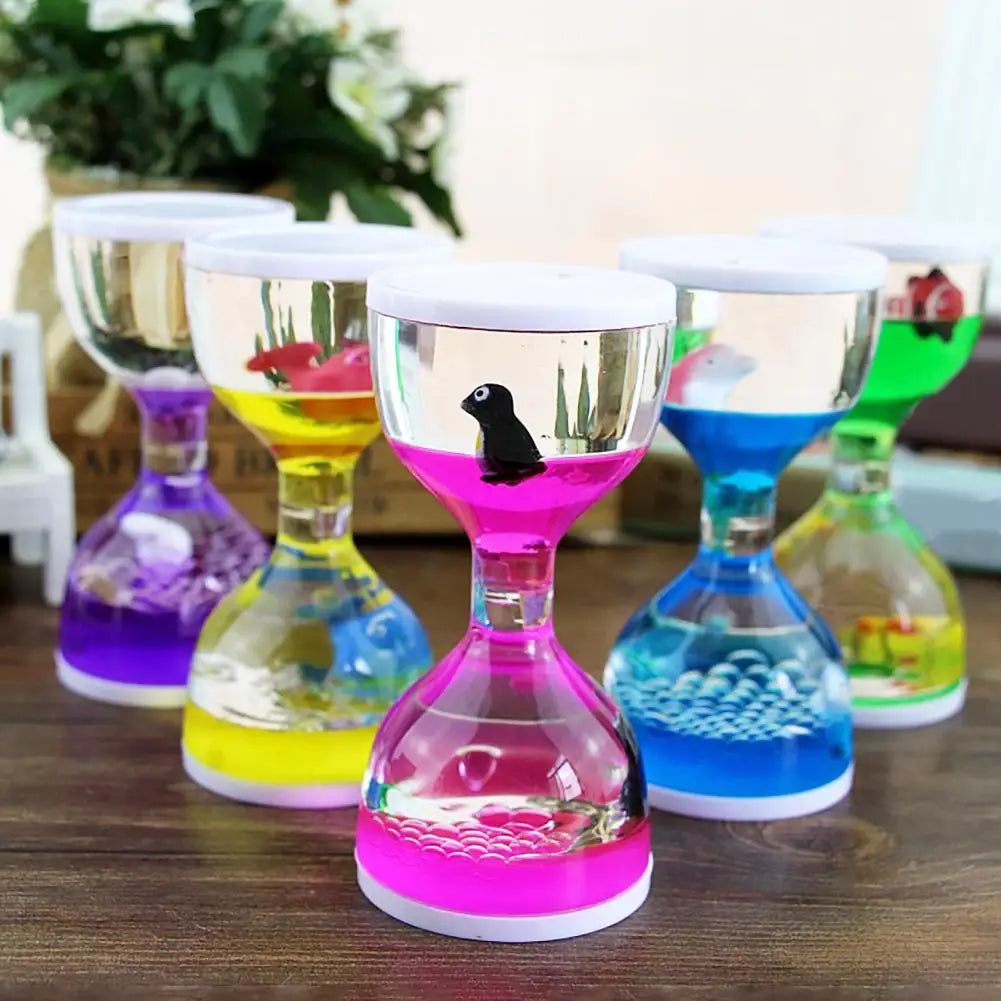 Liquid Motion Oil Hourglass | Cartoon Animal Desk Toy Gift