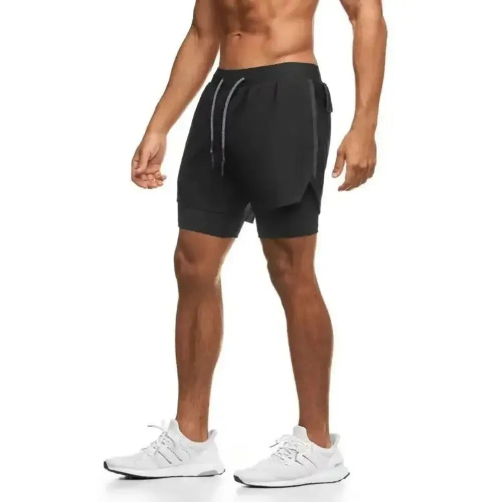 Men's Quick-Dry Double Layer Running Shorts | Phone Pocket