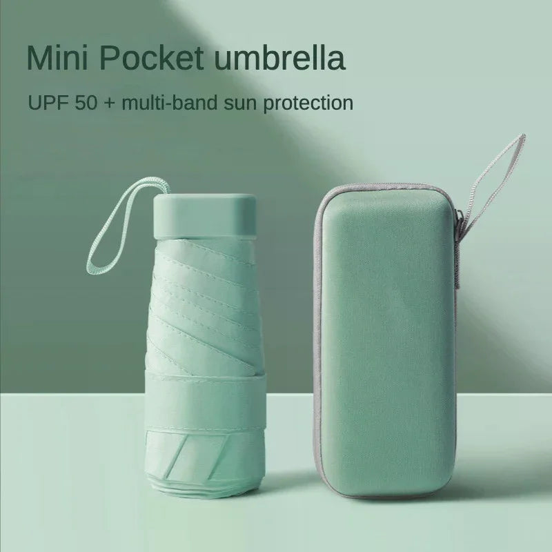 Mini Capsule Umbrella UPF 50+ UV Protection – Compact Travel