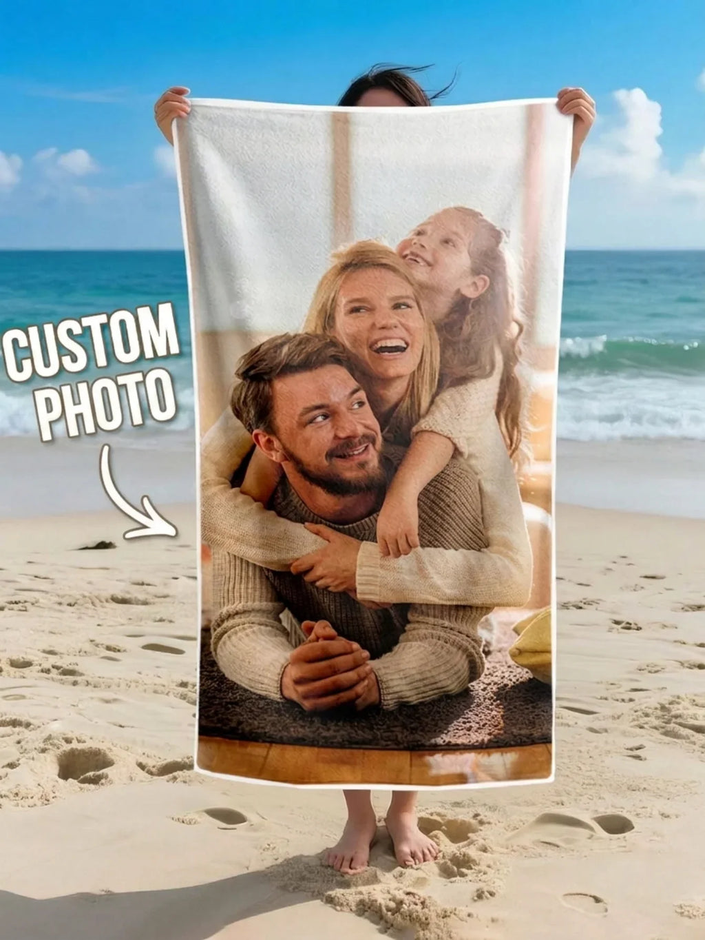 Custom Photo Beach Towel – Personalized Quick-Dry Gift