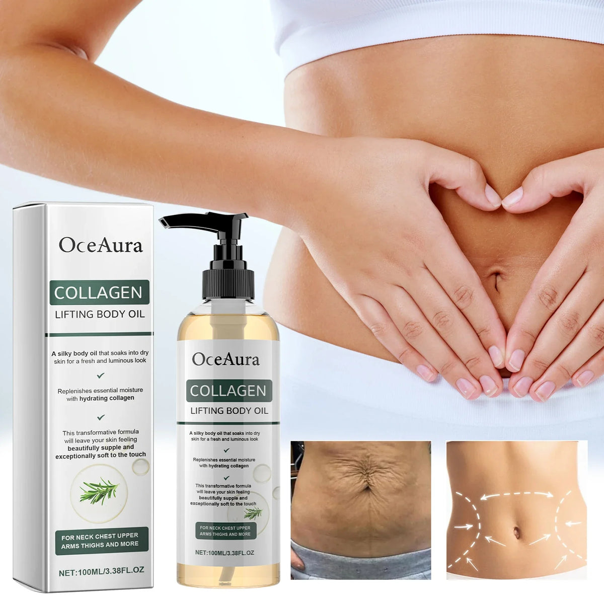 OceAura Collagen Body Oil – Hydrating Whole Body Moisturizer