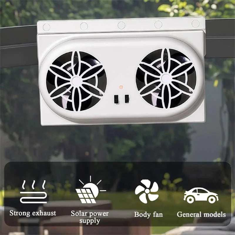 Solar Powered Car Ventilation Fan – Window Exhaust Cooler