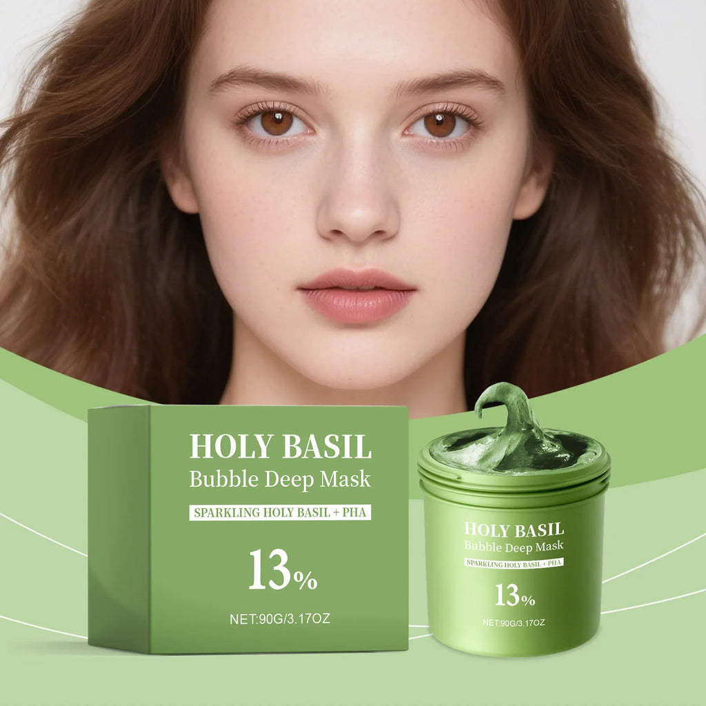 Basil Bubble Cleansing Mud Mask – Blackheads & Pore Purifier